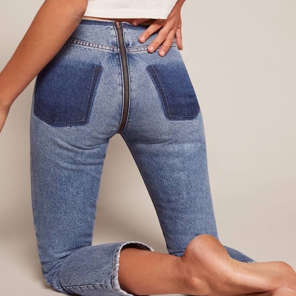 reformation zipper jean